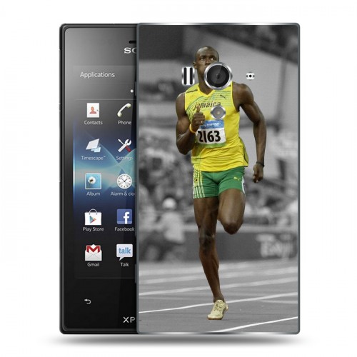 Дизайнерский пластиковый чехол для Sony Xperia acro S Усейн Бол