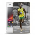 Дизайнерский пластиковый чехол для Sony Xperia E Усейн Бол