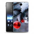 Дизайнерский пластиковый чехол для Sony Xperia TX Новогодняя хвоя