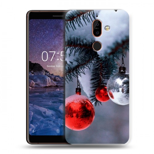 Дизайнерский пластиковый чехол для Nokia 7 Plus Новогодняя хвоя