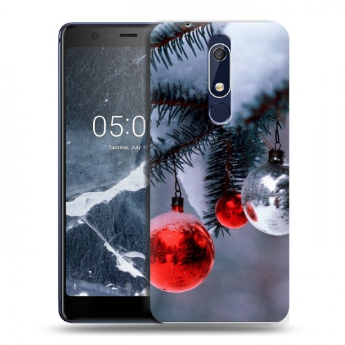 Дизайнерский пластиковый чехол для Nokia 5.1 Новогодняя хвоя