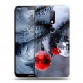 Дизайнерский пластиковый чехол для Nokia 6.1 Plus Новогодняя хвоя