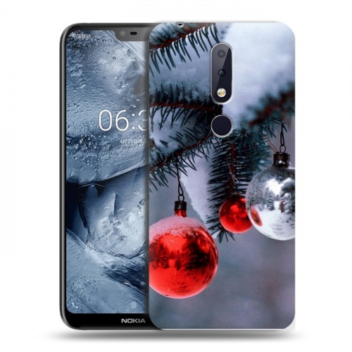 Дизайнерский пластиковый чехол для Nokia 6.1 Plus Новогодняя хвоя