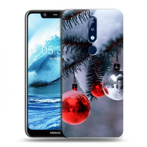 Дизайнерский пластиковый чехол для Nokia 5.1 Plus Новогодняя хвоя