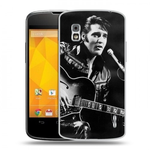 Дизайнерский пластиковый чехол для LG Google Nexus 4 Элвис Пресли