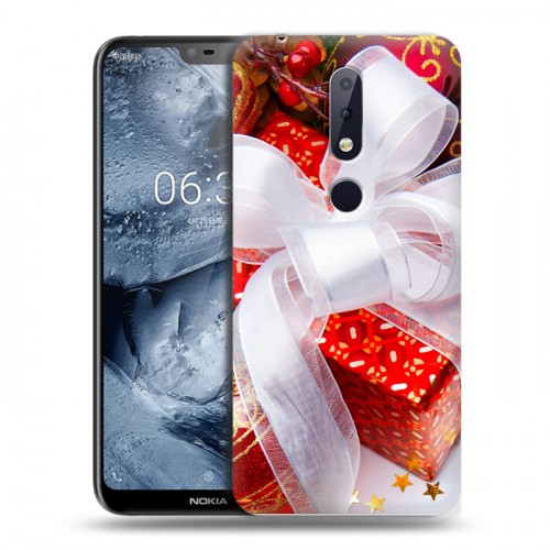 Дизайнерский пластиковый чехол для Nokia 6.1 Plus Новогодняя хвоя