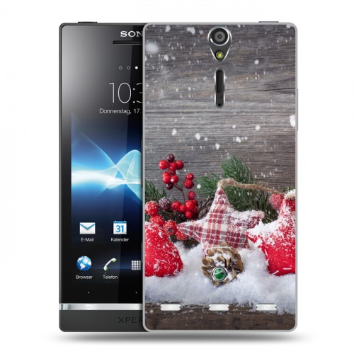 Дизайнерский пластиковый чехол для Sony Xperia S Новогодняя хвоя