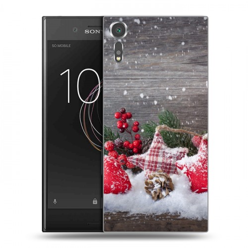 Дизайнерский пластиковый чехол для Sony Xperia XZs Новогодняя хвоя