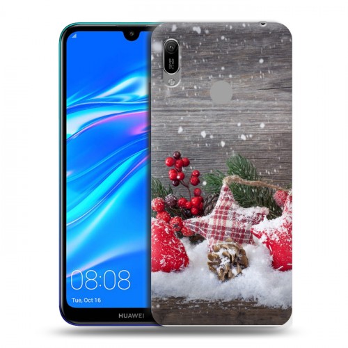 Дизайнерский пластиковый чехол для Huawei Y6 (2019) Новогодняя хвоя