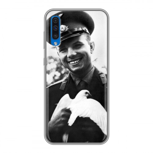 Дизайнерский пластиковый чехол для Samsung Galaxy A50 Юрий Гагарин
