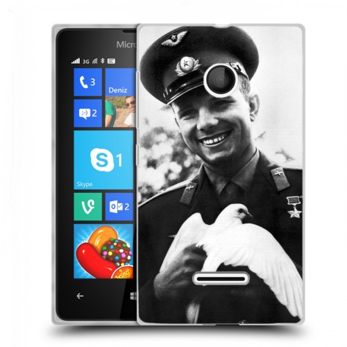 Дизайнерский пластиковый чехол для Microsoft Lumia 435 Юрий Гагарин