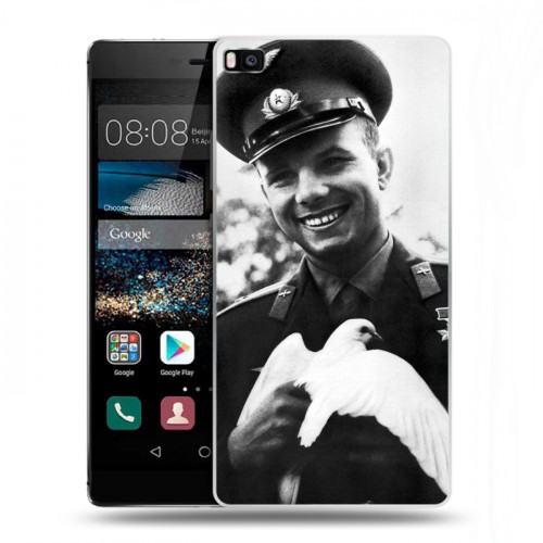Дизайнерский пластиковый чехол для Huawei P8 Юрий Гагарин