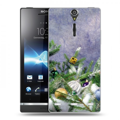 Дизайнерский пластиковый чехол для Sony Xperia S Новогодняя хвоя