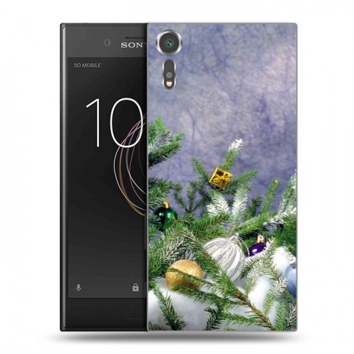 Дизайнерский пластиковый чехол для Sony Xperia XZs Новогодняя хвоя