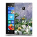 Дизайнерский пластиковый чехол для Microsoft Lumia 435 Новогодняя хвоя