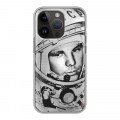 Дизайнерский силиконовый чехол для Iphone 14 Pro Юрий Гагарин