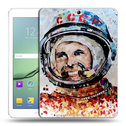 Дизайнерский силиконовый чехол для Samsung Galaxy Tab S2 9.7 Юрий Гагарин