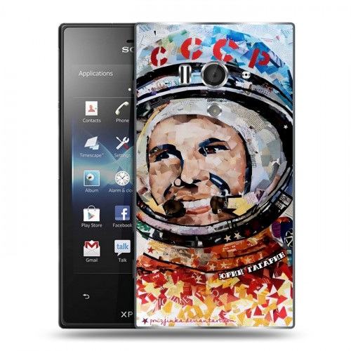 Дизайнерский пластиковый чехол для Sony Xperia acro S Юрий Гагарин