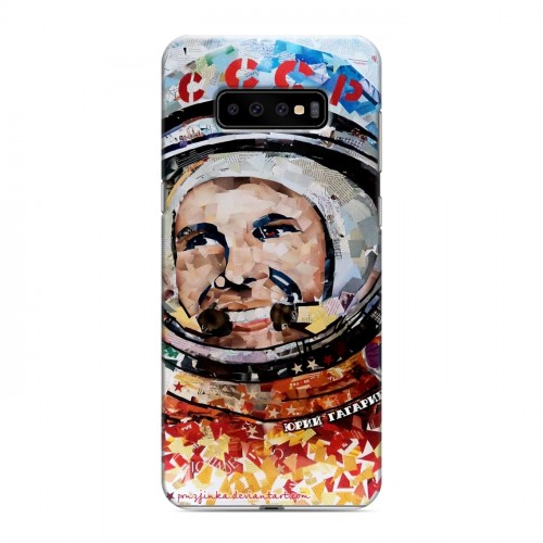 Дизайнерский пластиковый чехол для Samsung Galaxy S10 Plus Юрий Гагарин