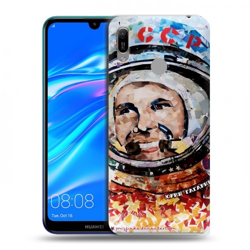 Дизайнерский пластиковый чехол для Huawei Y6 (2019) Юрий Гагарин