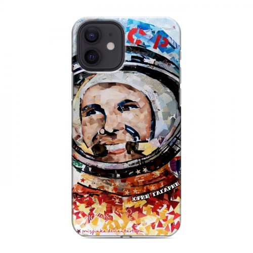 Дизайнерский силиконовый чехол для Iphone 12 Юрий Гагарин