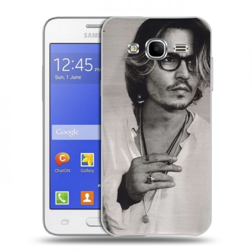 Дизайнерский пластиковый чехол для Samsung Galaxy J7 Джонни Депп