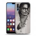 Дизайнерский силиконовый с усиленными углами чехол для Huawei P20 Pro Джонни Депп