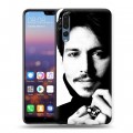 Дизайнерский силиконовый с усиленными углами чехол для Huawei P20 Pro Джонни Депп