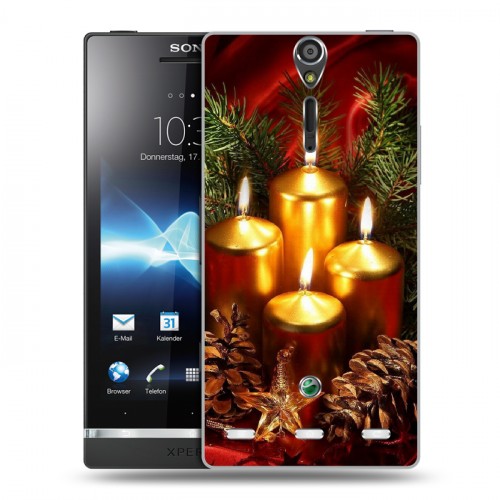 Дизайнерский пластиковый чехол для Sony Xperia S Новогодняя хвоя