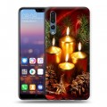 Дизайнерский силиконовый с усиленными углами чехол для Huawei P20 Pro Новогодняя хвоя