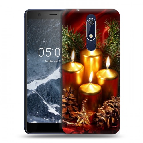 Дизайнерский пластиковый чехол для Nokia 5.1 Новогодняя хвоя