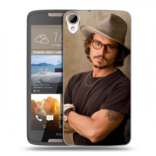 Дизайнерский пластиковый чехол для HTC Desire 828 Джонни Депп