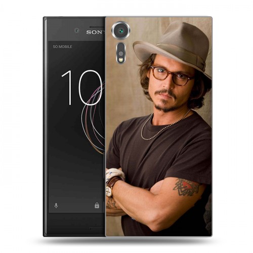 Дизайнерский пластиковый чехол для Sony Xperia XZs Джонни Депп