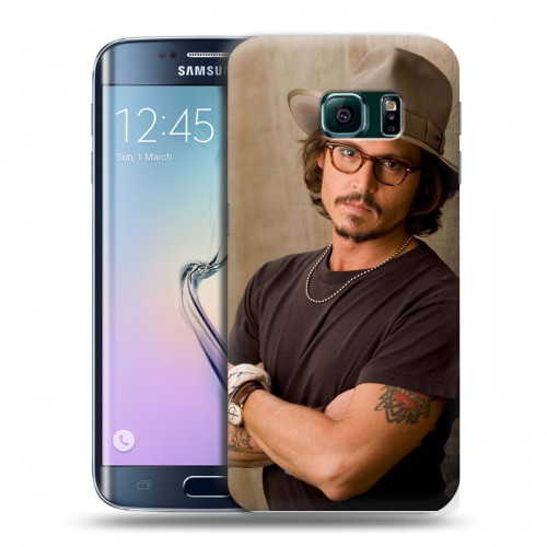 Дизайнерский пластиковый чехол для Samsung Galaxy S6 Edge Джонни Депп