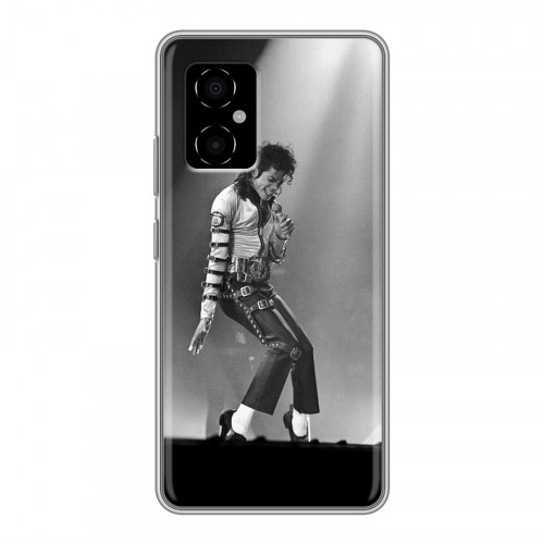 Дизайнерский силиконовый с усиленными углами чехол для Xiaomi Poco M4 5G Майкл Джексон