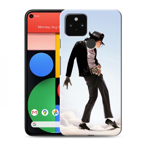 Дизайнерский пластиковый чехол для Google Pixel 5 Майкл Джексон