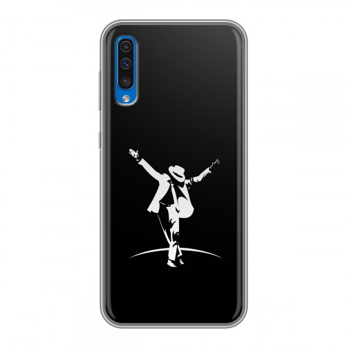 Дизайнерский силиконовый с усиленными углами чехол для Samsung Galaxy A50 Майкл Джексон