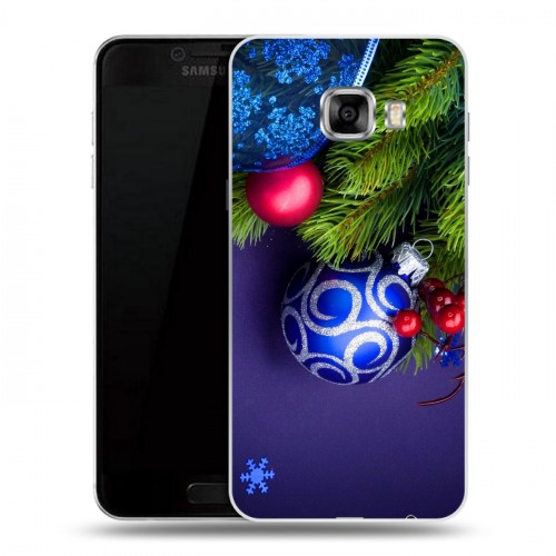 Дизайнерский пластиковый чехол для Samsung Galaxy C5 Новогодняя хвоя