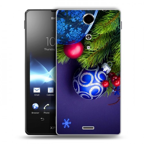 Дизайнерский пластиковый чехол для Sony Xperia TX Новогодняя хвоя