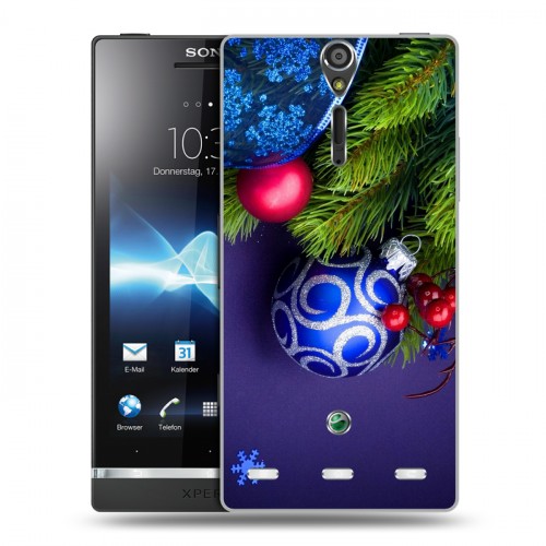 Дизайнерский пластиковый чехол для Sony Xperia S Новогодняя хвоя