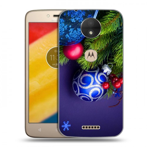 Дизайнерский пластиковый чехол для Motorola Moto C Новогодняя хвоя