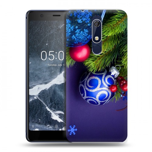 Дизайнерский пластиковый чехол для Nokia 5.1 Новогодняя хвоя