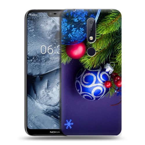 Дизайнерский пластиковый чехол для Nokia 6.1 Plus Новогодняя хвоя