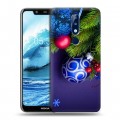 Дизайнерский пластиковый чехол для Nokia 5.1 Plus Новогодняя хвоя