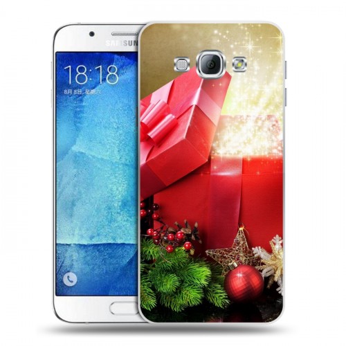 Дизайнерский пластиковый чехол для Samsung Galaxy A8 Новогодняя хвоя