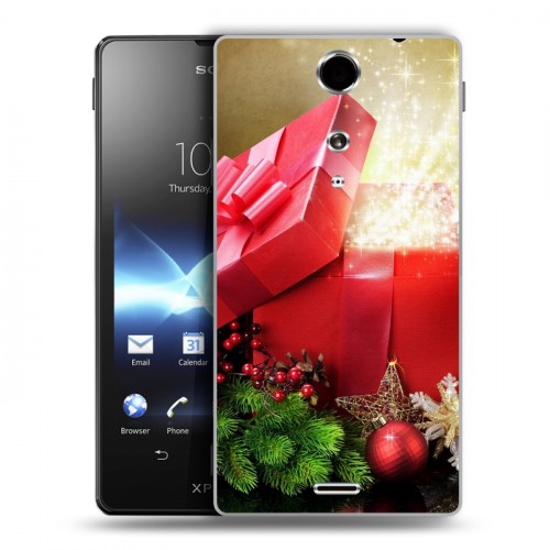 Дизайнерский пластиковый чехол для Sony Xperia TX Новогодняя хвоя