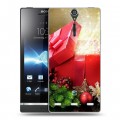 Дизайнерский пластиковый чехол для Sony Xperia S Новогодняя хвоя