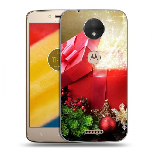 Дизайнерский пластиковый чехол для Motorola Moto C Новогодняя хвоя