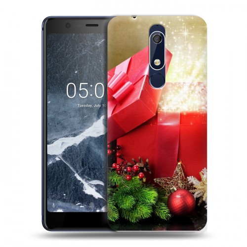 Дизайнерский пластиковый чехол для Nokia 5.1 Новогодняя хвоя