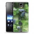 Дизайнерский пластиковый чехол для Sony Xperia TX Новогодняя хвоя